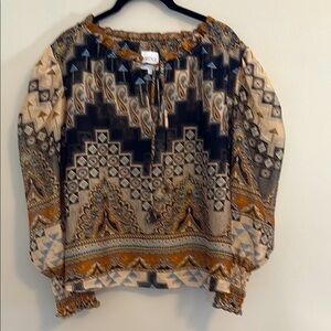 Misa Los Angeles Geometric Multi Color Top NWT S